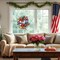 20" Handcrafted Patriotic Wreath for Front Door- Red White Blue 4th of July Wreath with Silk Poppies, Metal Stars & Layered Bow, Memorial Day Independence Day Indoor/Outdoor Decor